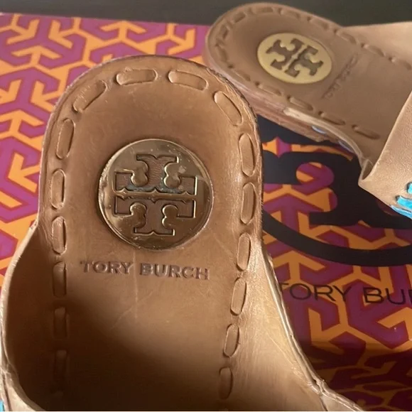 Tory Burch Caylan Leather Sandals Size 6 - Picture 3 of 5